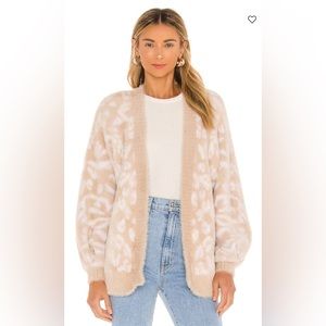 MINKPINK Wild Jane Cardigan in White & Beige. Size XS.